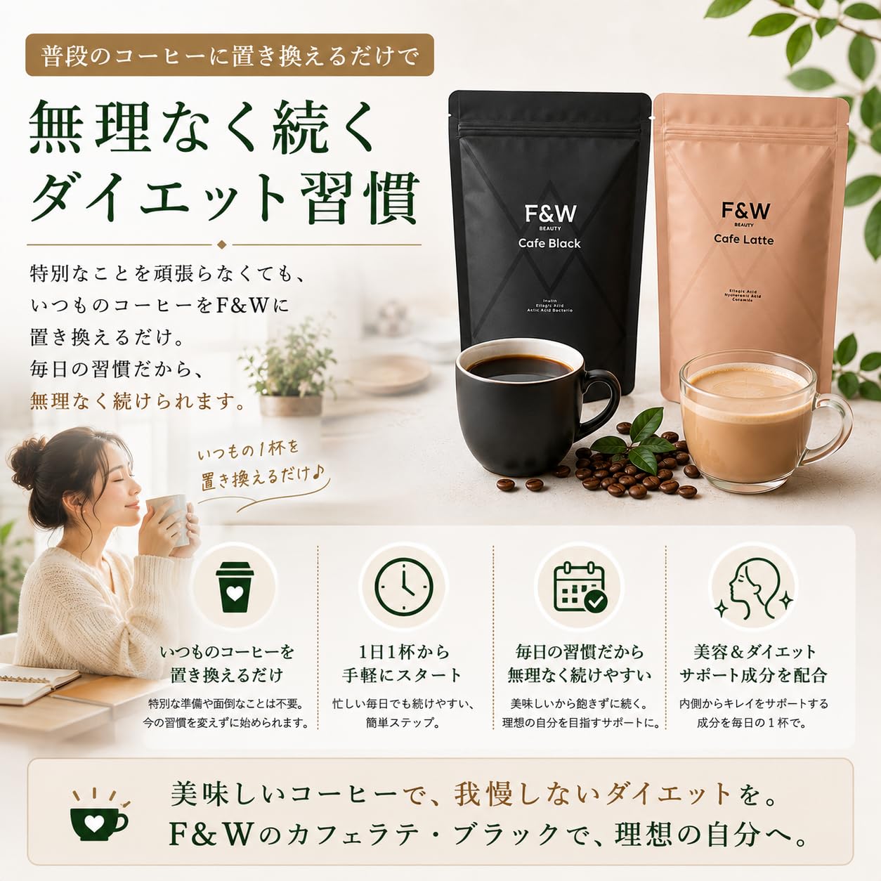 Amazon | F&W 管理栄養士監修 美容サポート ダイエットコーヒー